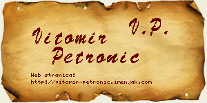 Vitomir Petronić vizit kartica